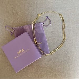 NIB Melinda Maria Carrie Chain Necklace Gold